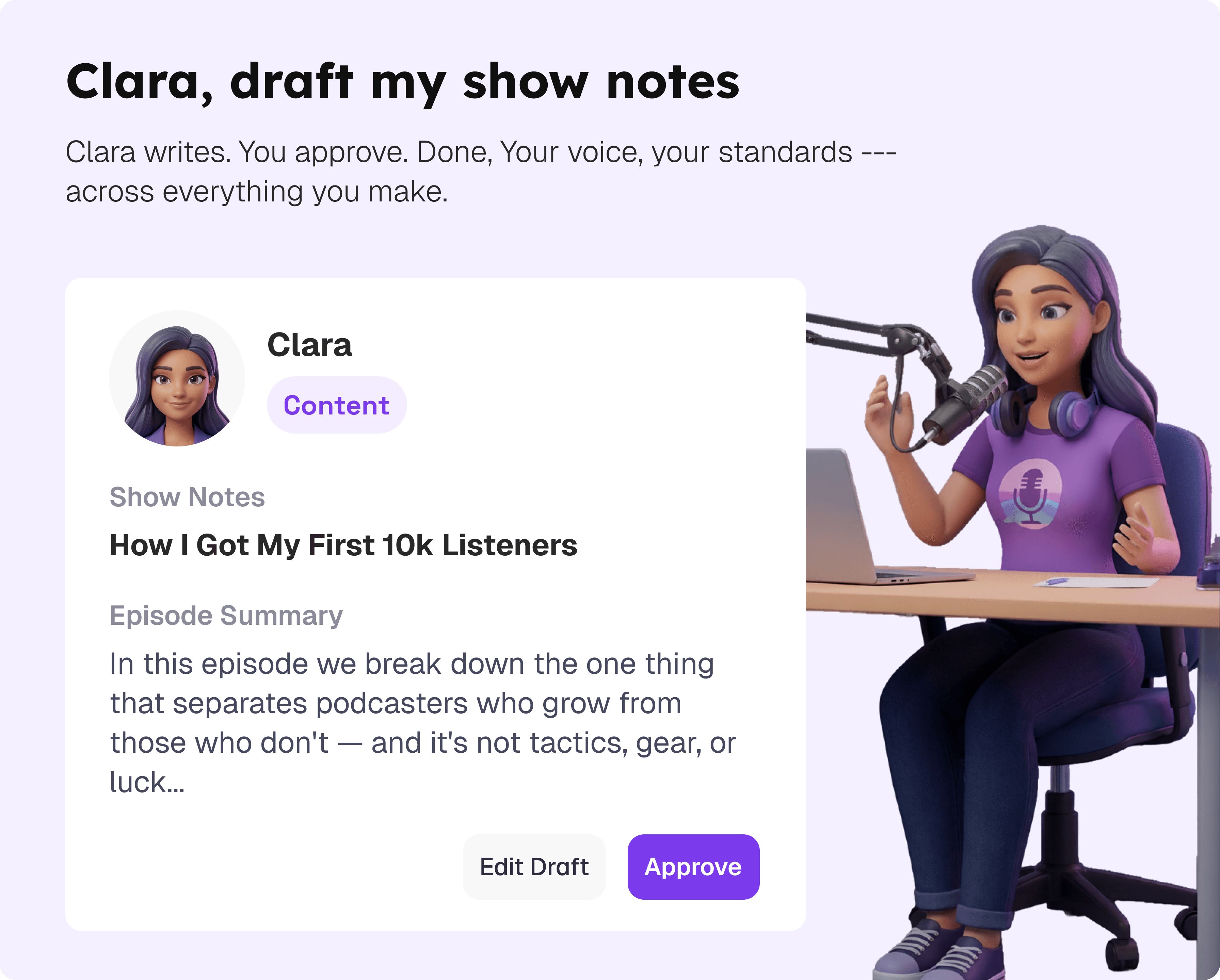 Podcasters using Flockx - every episode becomes a week of content