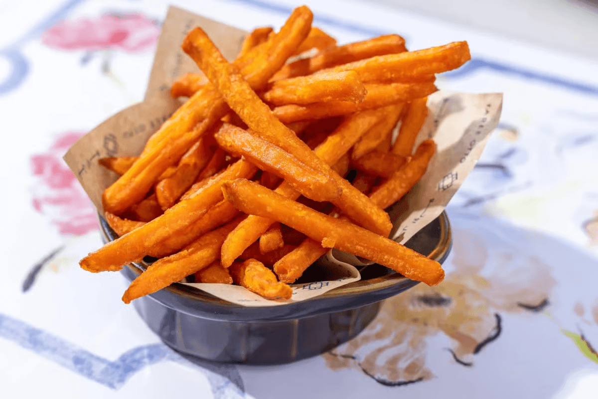 Sweet potato fries in a basket